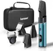 kensen Body Hair Trimmer for Men, 3-in-1Body Groomer for Men, Men's Groin & Pubic Hair Trimmer, Wet/Dry Cordless Waterproof Male Hygiene Razor, Men's Gift (Green)