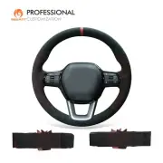 MEWANT Custom Red Mesh Alcantara Car Steering Wheel Cover for Honda Civic 11 XI