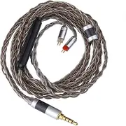Linsoul TRIPOWIN C8 8-Core Silver Copper Foil Braided Earphone Replacement Upgrade Cable, Tinsel Silver Copper Wire for UE900s SE215 SE425 TIN Audio T2 T3 BGVP (with Mic, 3.5mm Plug, 2 pin 0.78mm)