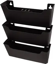 OFFSCH 1 Set File Storage Box Filing Wall Hanging File Organizer Tier Monitor Document Tray Organizer Clear Recycle Bin with Lid Wall Mount File Holder Paper Storage Bins Coffee Plastic