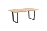Divano Petunia Dining Table 180cm Elm Timber Wood Black Metal Leg - Natural