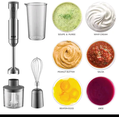 Hand Immersion 4-in1 Blender/BPA free food mixer/whisk