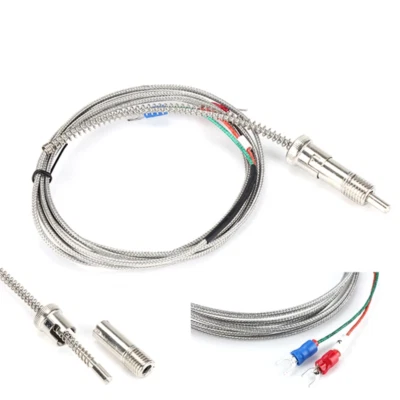 Thermocouple Temperature Sensor K Type J Compression Spring Shielded Wire WRNT01