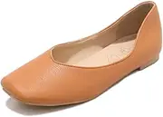 [Smilice] Women Flats with Square Toe and Slip-on Shoes