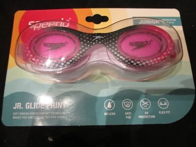 Speedo Kids' Junior Glide Print Swiming Goggles - Hot Pink/Gray