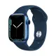Apple Watch S7 GPS ，41mm 藍色鋁金屬錶殼搭 深邃藍色運動型錶帶 _ 台灣公司貨 + 贈