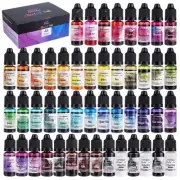 48pcs Concentrated Alcohol Ink Set, Vibrant Colors Alcohol-Based Resin Ink fo...