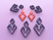 Rhombus & Hoop Polymer clay cutter | Diamond shape | Maxi Minatare Set
