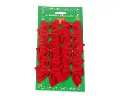 10 lot Bow Tie Christmas Tree Decoration Christmas Pendant Tree Decoration Baubles Fashion Year Supplies - Red