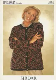 Sirdar Harlequin Chenille Knitting Pattern 5265 Jacket 32"-46"