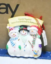 Snowmen FRIENDS TOGETHER XMAS CHRISTMAS Ornament Paula's Holiday Keepsake
