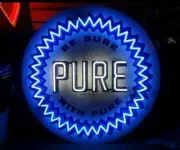 Pure Gas Oil Gasoline 24"x24" Neon Light Sign Lamp HD Vivid With Dimmer