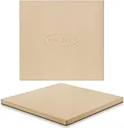 Unicook Pizza Stone for Oven and BBQ, 12 Inch Square Baking Stone, Heavy Duty Cordierite Pizza Accessories for Grilling, Thermal Shock Resistant, Ideal for Baking Bread and Cookies, Includes Scraper