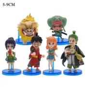 6pcs/set One Piece Figures PVC Action Model Dolls Figure Luffy Wano Otama Zoro