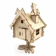 30cm Wood Dollhouse Tree House Cottage Halloween Witch Hut Kids Gift Home Decro