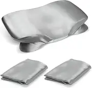 2 Pack Satin Pillowcase for Zelimun Cervical Pillow, Contour Pillow Case Cover, Smooth & Soft Pillowcase Cover with Zipper （Grey）