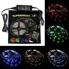 5M RGB 3528 LED Strip Rope Tape Light with Music Remote Controller 12V Adapter