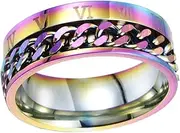 [Abaodam] 1Pc roman numeral vintage toys punk rings trendy rings titanium rings roman letter sensory rings Unisex Titanium Steel Decorative Women's to weave