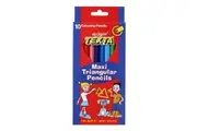 10pc Texta Maxi Triangular Colouring Pencils Art Drawing Coloured Sketch f Kids