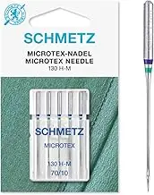 SCHMETZ Sewing Machine Needles| 5 Microtex Needles | 130/705 H-M| Needle Size 70/10