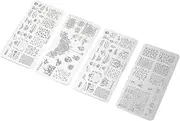 WOONEKY Nail Stamping Plates Halloween Themes 4pcs Mixed Style Nail Art Stamping Templates Halloween Printing Stencil