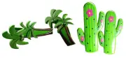 2 Set (4 Ct) Cactus / Coconut Beach Towel Clips