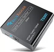Digital Optical Audio Splitter 1x3 (Active Toslink Splitter 1 in 3 Out, SPDIF, Fiber Optic Audio Adapter) - for Home Theatre, Xbox, PS5/ PS4, DVD, CD Player, Receiver, HDTV