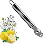 Lemon Stainless Steel Zester Grater Orange Citrus Kitchen Peeler Tool with Channel Knife, Stainless Steel - Premium Kitchen Chef Tool Handheld Fruit Orange Peeler Kitchen Tools