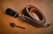 C.K Mike handcrafted Buffalo veg-tan hide Camera strap with Peak Design anchors.