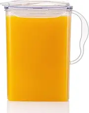 LocknLock Aqua Fridge Door Water Jug with Handle BPA Free Plastic Pitcher with Flip Top Lid Perfect for Making Teas and Juices, 3 Quarts, Clear