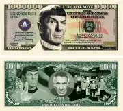 Leonard Nimoy Star Trek Spock Collectible Million Dollar Bill