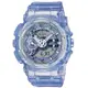 【CASIO 卡西歐】G-SHOCK 未來科幻 虛擬世界雙顯錶款 半透明藍 GMA-S110VW-6A_45.9mm