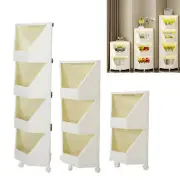 Corner Storage Cabinet With 4 Movable Wheels Corner Shelf Stand Bookshelf For