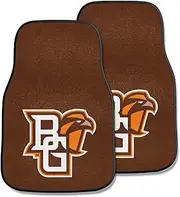 FANMATS 5195 Bowling Green Falcons Front 2-Piece Team Logo Carpet Car Mat Set, Front Row Automotive Floor Mats, Non-Slip Backing, Team Colors