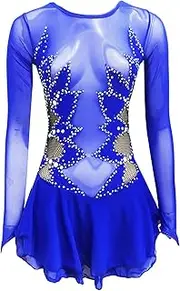 [Zagitova] Ice Figure Skating Dress for Girls Patchwork Women Competition Practise Dance Clothing with Shiny Rhinestone