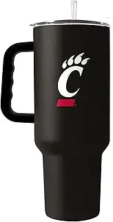 Logo Brands NCAA Cincinnati Bearcats 40 oz Tumbler with Handle -Powder Coated-Stainless Steel with Straw– Leak-Resistant, Keeps Drinks Hot/Cold – Everyday Use