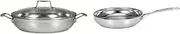 22013 Impact 32cm Chef Pan Stainless Steel and Scanpan Impact Fry Pan, 24 cm,Silver