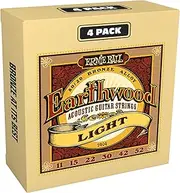 [Ernie Ball] Earthwood Light 80/20 Bronze Acoustic Guitar Strings Amazon Exclusive 4-Pack - 11-52 Gauge