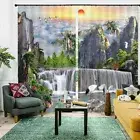 Mountain Pink Clouds 3D Curtain Blockout Photo Printing Curtains Drape Fabric