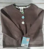 Carter's Baby Girl Cardigan Sweater Size 12 Months Brown
