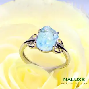 水晶【Naluxe】天然寶石海水藍寶石原礦造型戒指(3月誕生石勇氣之石安定情緒、撫慰心靈)