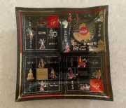 RARE VINTAGE 1960s PAINTED GLASS COCA-COLA COKE CHIP & DIP TRAY BLACK RED GOLD