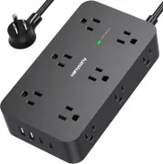 Power Strip Surge Protector with 12 Outlets 4 USB Ports(2 USB C)