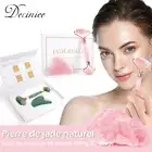 Gua Sha Natural Rose Quartz Jade Roller Set Facial Massager Roller Jade Stone.
