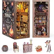 SEMIONIX Book Nook Kit, DIY Miniature, Dollhouse Booknook Kit with Led Light, 3D Wooden Bookshelf Puzzle Decor Gifts for Family and Friends (Magic Night)