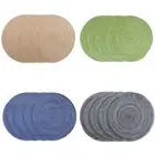 4pcs Braided Round Placemats Coasters Washable Table Place Mat for Dining Table