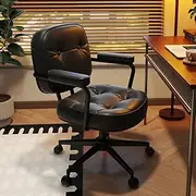 Minexiaojia Home Office Chair with Adjustable Height, 360° Swivel PU Leather Desk Chair - Armrest Computer Chair for Back Support, Comfortable Rolling Chair for Home Office, Gaming Chair (Black)