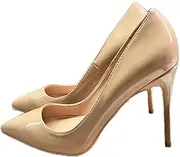 [ZIRIA] Patent Women Pointy Toe Stiletto High Heels Slip On OL Wedding Party Dress Shoes Elegant Ladies Formal Pumps