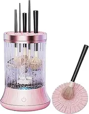 Upgrade Electric Makeup Brush Cleaner Machine – Makeup brush Clean and Dry Makeup Brushes Tools,Sponges Automatically – Make Up Dryer,Washer Holder Combined(Pink)