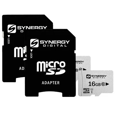 Synergy Digital 16GB, UHS-I MicroSDHC Memory Cards - Class 10, U1 - Pack of 2
